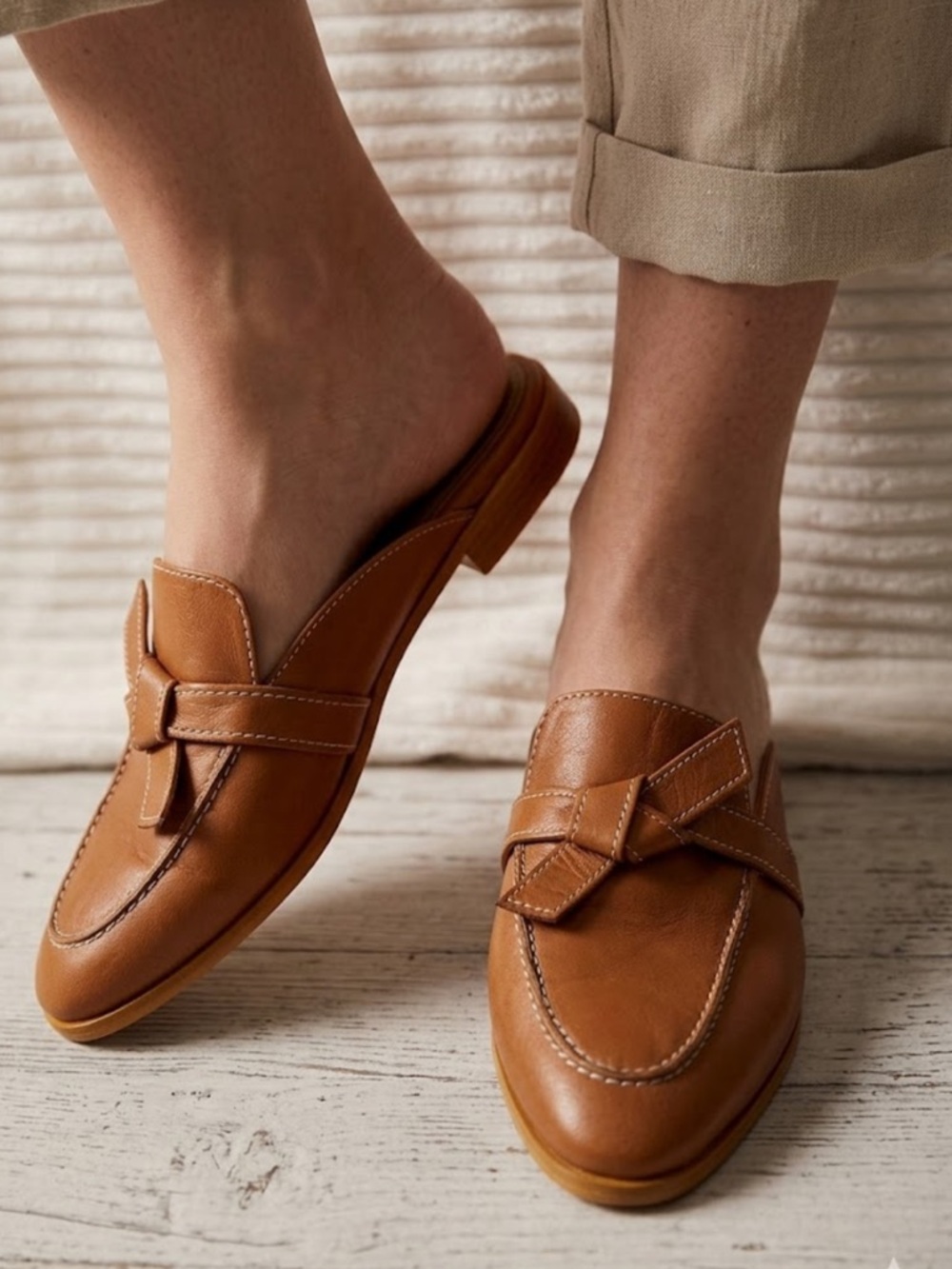 Flattered Daisy Leather Loafer Mules